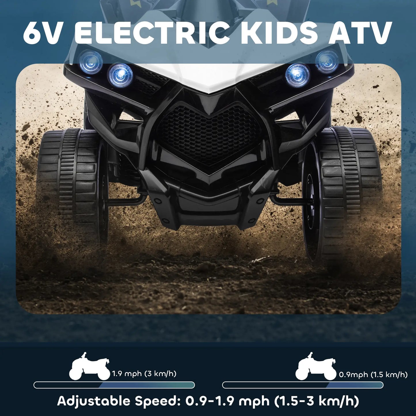 6V Kids ATV, 4 Wheeler Ride On Car, White Electric Ride-On Toys at Gallery Canada