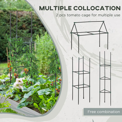 6' x 3' x 1' Raised Garden Bed, 2 Trellis Tomato Cages, Steel Frame, Dark Grey Raised Garden Beds at Gallery Canada