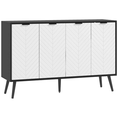 Modern Sideboard, Dining Cabinet with Adjustable Shelves, Black