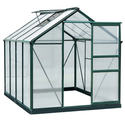 6.2' x 8.3' x 6.6' Polycarbonate Greenhouse, Walk-In w/ Slide Door, Clear Walk In Greenhouses Green, Clear at Gallery Canada