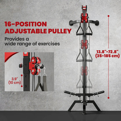 Wall Mount Cable Station, 16 Positions Adjustable Pulley Machine, Cable Crossover Machine with Lat Pulldown Bar Strength Training Equipment at Gallery Canada