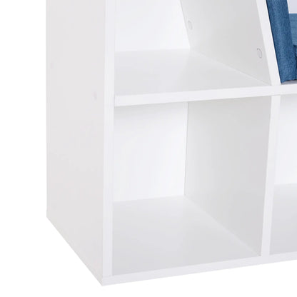 6-Cubby Bookcase with Seat Cushion, Cube Storage Shelf, Blue White Bookshelves at Gallery Canada