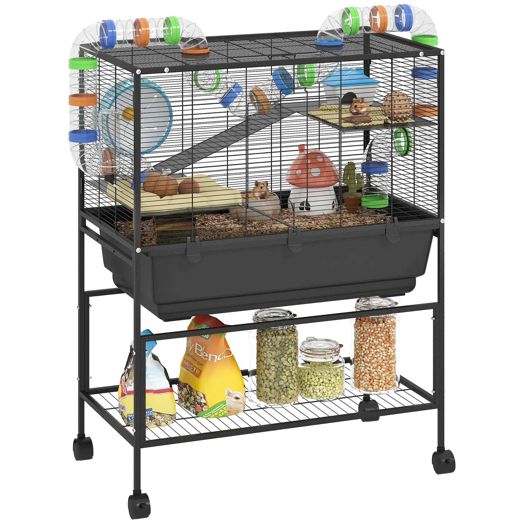3 Tier Rolling Hamster Cage, 7