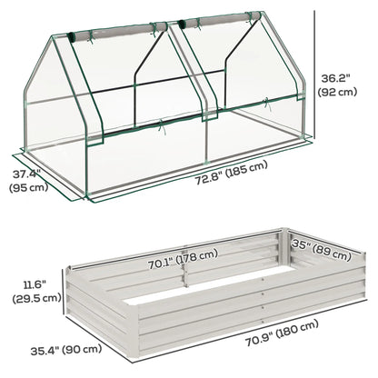 6' x 3' Metal Planter Box with Cover, Raised Garden Bed, Clear and Silver, Silver Raised Garden Beds at Gallery Canada
