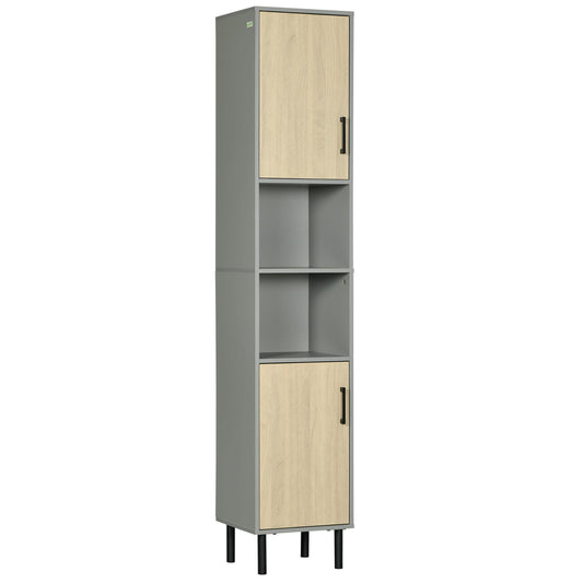Tall Bathroom Storage, Linen Tower, Bathroom Cabinet with Doors, Shelves for Living Room Kitchen, 12.4"x11.8"x65" - Gallery Canada