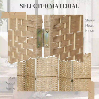 8 Panel Folding Room Divider, Portable Privacy Screen, Natural Room Dividers at Gallery Canada