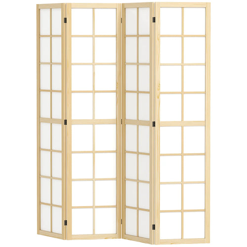4 Panel Room Divider, 5.6 ft, Folding Partition for Home, Office, Bedroom