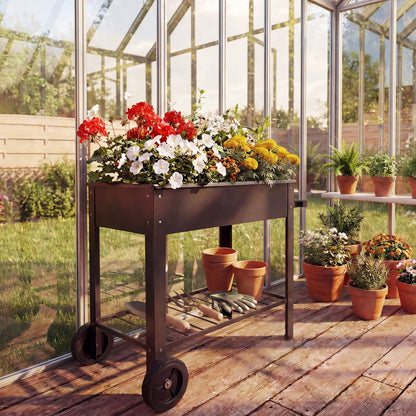 Metal Raised Garden Bed, Elevated Planter Box, 31.5" Tall Elevated Garden Beds at Gallery Canada