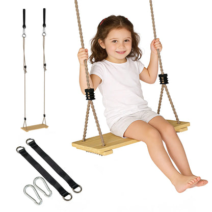 Wooden Swing Seat, Adjustable Rope, Outdoor Playground Playset Gym Sets & Swings at Gallery Canada