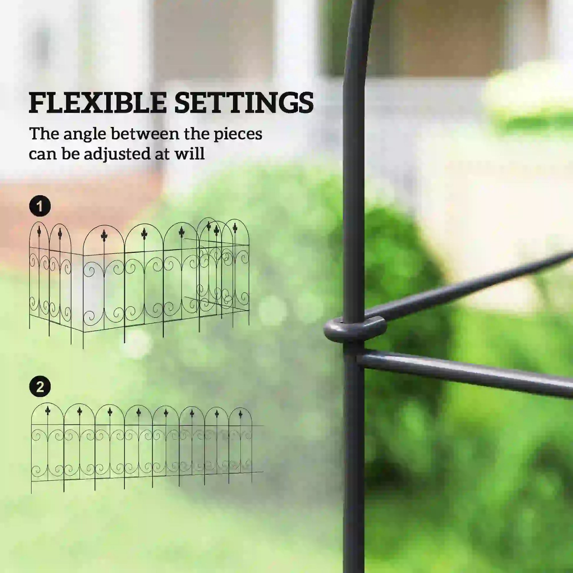 Outdoor Metal Garden Fence Panels, Animal Barrier, 8 Pack, Scrollworks Garden Fences at Gallery Canada