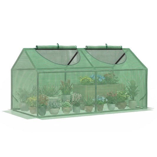 47" x 24" x 24" Portable Mini Greenhouse, Steel Frame, PE Cover, Green Mini Greenhouses Green at Gallery Canada