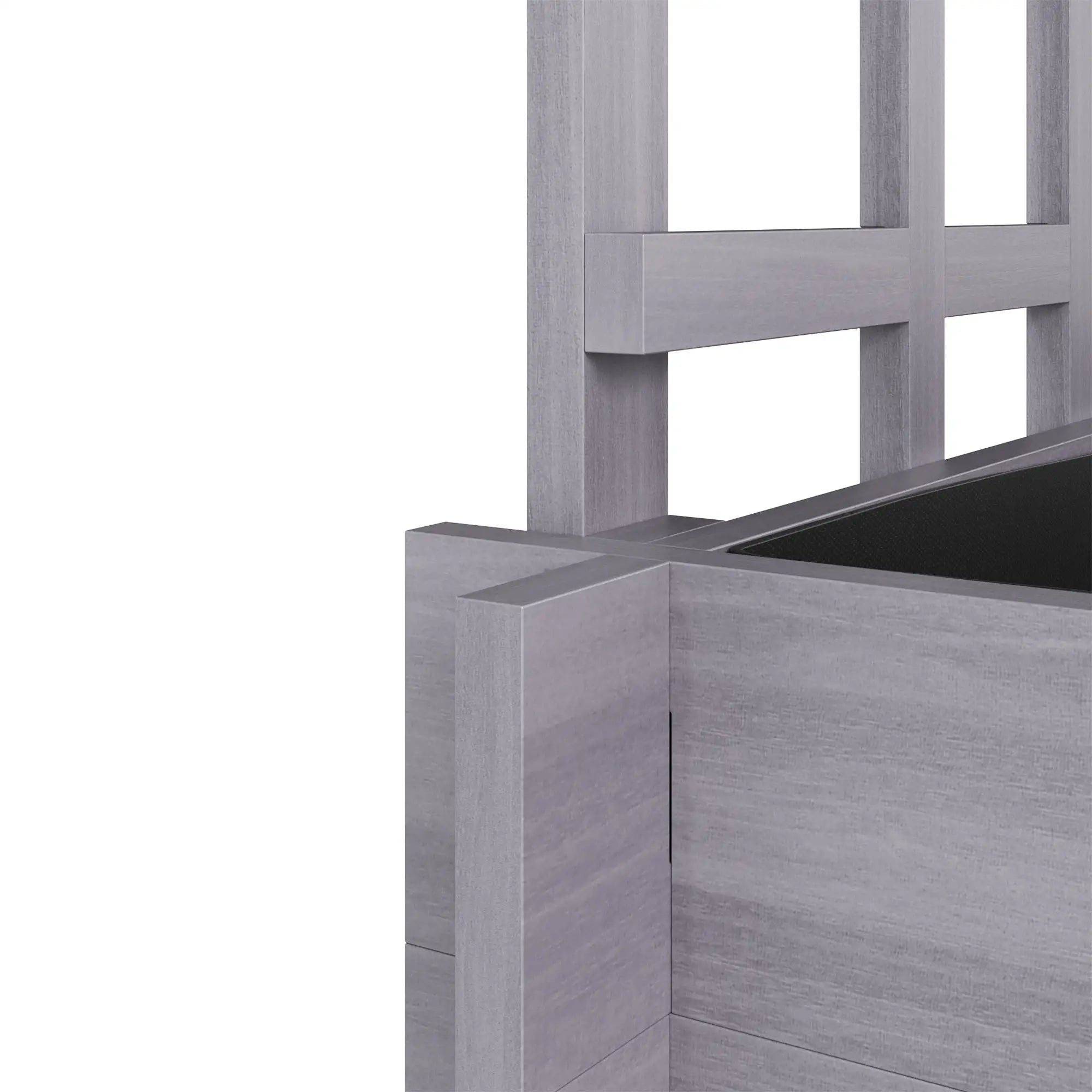 Wooden Elevated Planter Box with Trellis, 3 Tier Raised Garden Bed, Grey Raised Garden Beds at Gallery Canada