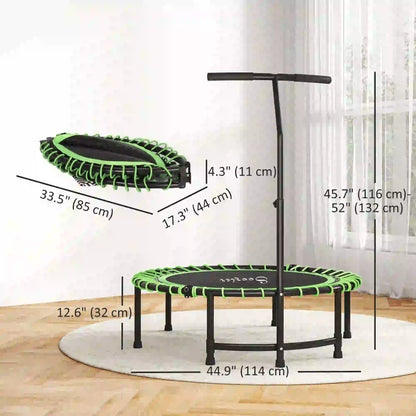 45" Foldable Mini Trampoline, Adjustable Handle, Fitness Exercise Rebounder Trampolines at Gallery Canada