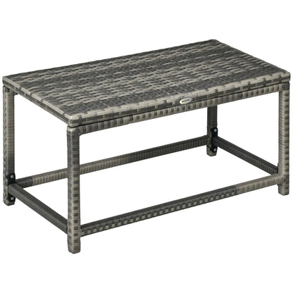 Patio Rattan End Table, Outdoor Side Table, Woven Top, Mixed Grey, Grey Patio Side Tables at Gallery Canada