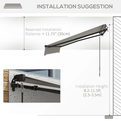 10' x 8' Retractable Awning, UV Resistant Sunshade, Light Grey Patio Awnings at Gallery Canada