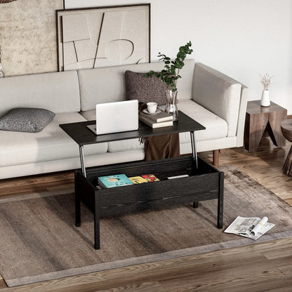 39" Lift Top Coffee Table, Hidden Storage, Living Room, Black Coffee Tables at Gallery Canada