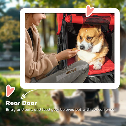 3 Wheel Folding Dog Stroller, Adjustable Canopy, Storage Brake, Mesh Window, S&M Dogs, Red Dog Bike Trailers & Strollers at Gallery Canada