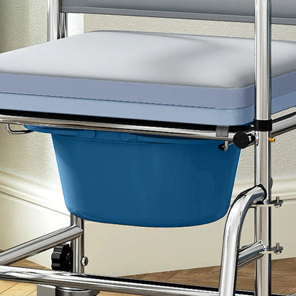 Chaise de douche roulante, chaise percée au chevet du lit, 300 livres, noir