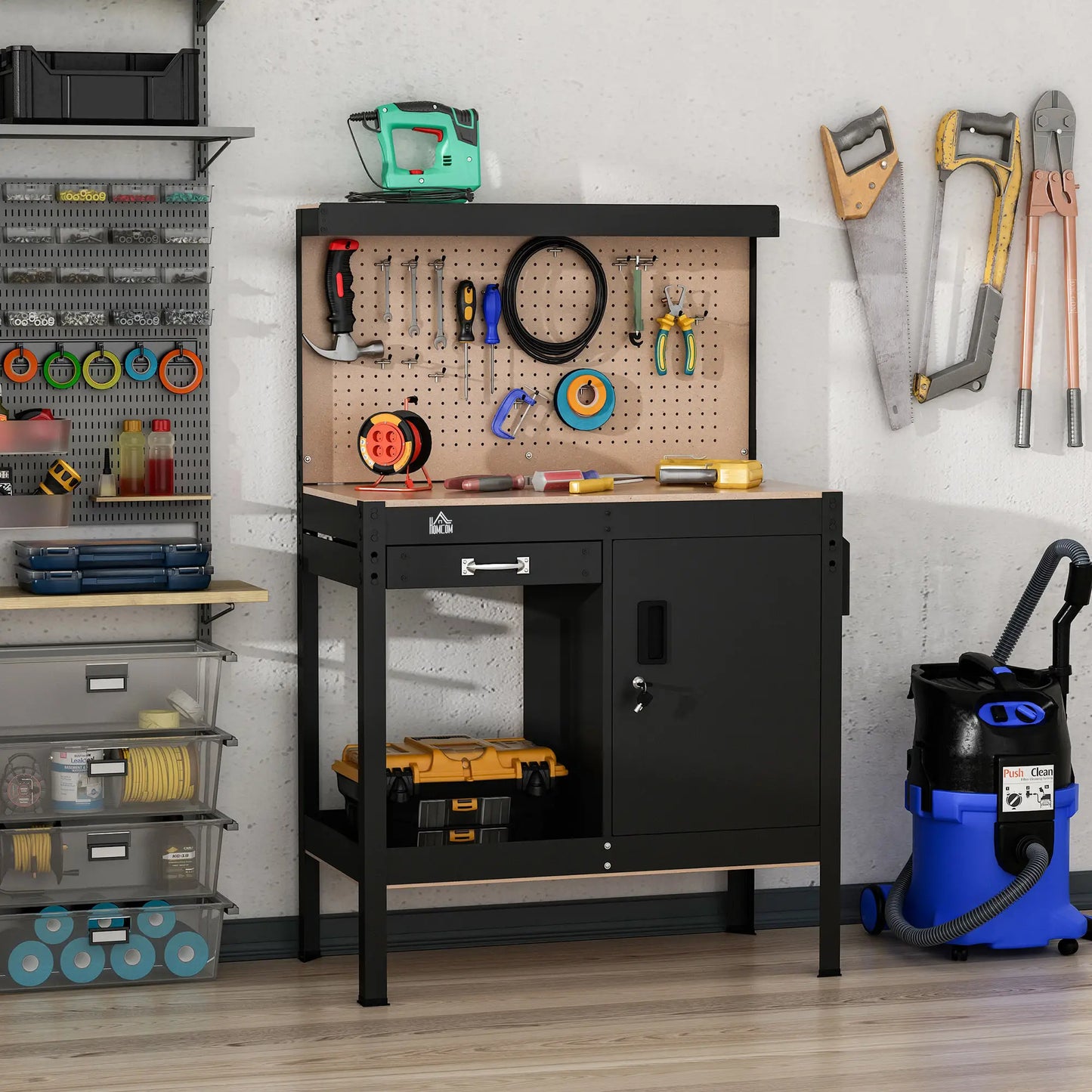 Multipurpose Garage Workbench, Storage Drawer, Peg Board, Lockable Cabinet Office Desks & Work Stations at Gallery Canada