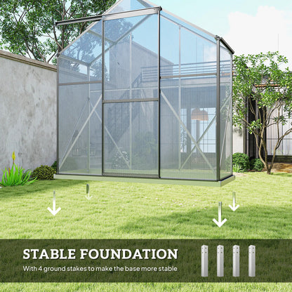 6' X 2.5' Polycarbonate Greenhouse With Sliding Door & Roof Vent, No color found Walk In Greenhouses at Gallery Canada