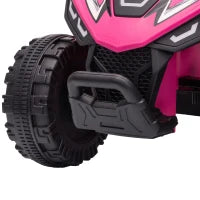 6V Kids ATV, 4 Wheels Quad, Button Control, Rose Red
