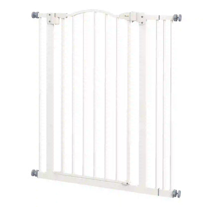 Extra Tall Dog Gate with Door, Pressure Fit, Auto Close, 29"-34", White Houses, Kennels & Pens White at Gallery Canada