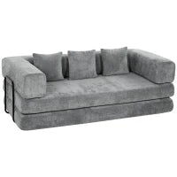 Canapé-lit convertible 81" 5-en-1, Gris, Assise profonde