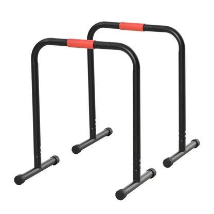 Set of 2 Dip Bars, Full Body Strength Training Station, Black More-Strength Training Equipment at Gallery Canada