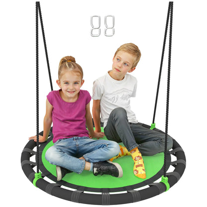 39 Inch Saucer Tree Swing, Adjustable Ropes, Outdoor, Green Gym Sets & Swings at Gallery Canada