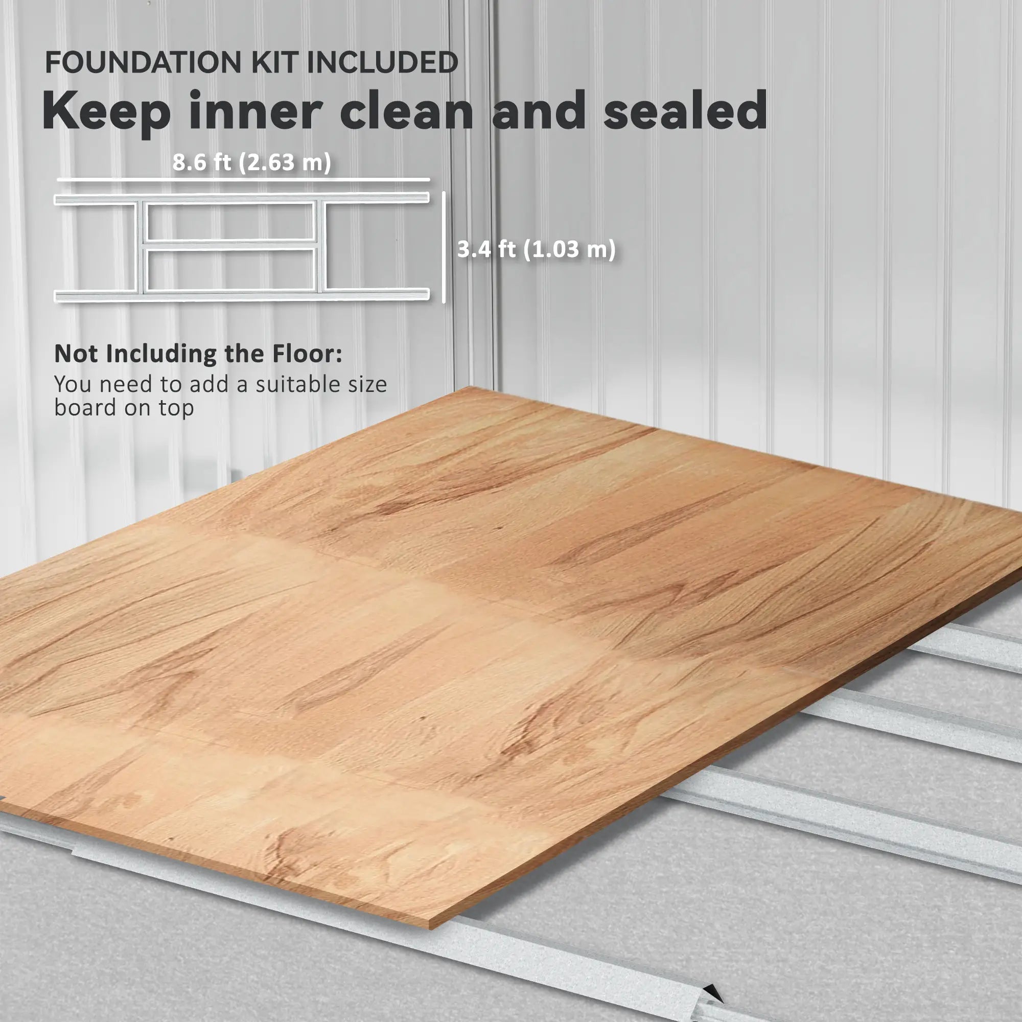 9.1' x 6.4' x 6.3' Garden Storage Shed with Foundation Kit, Double Doors, Grey Sheds at Gallery Canada