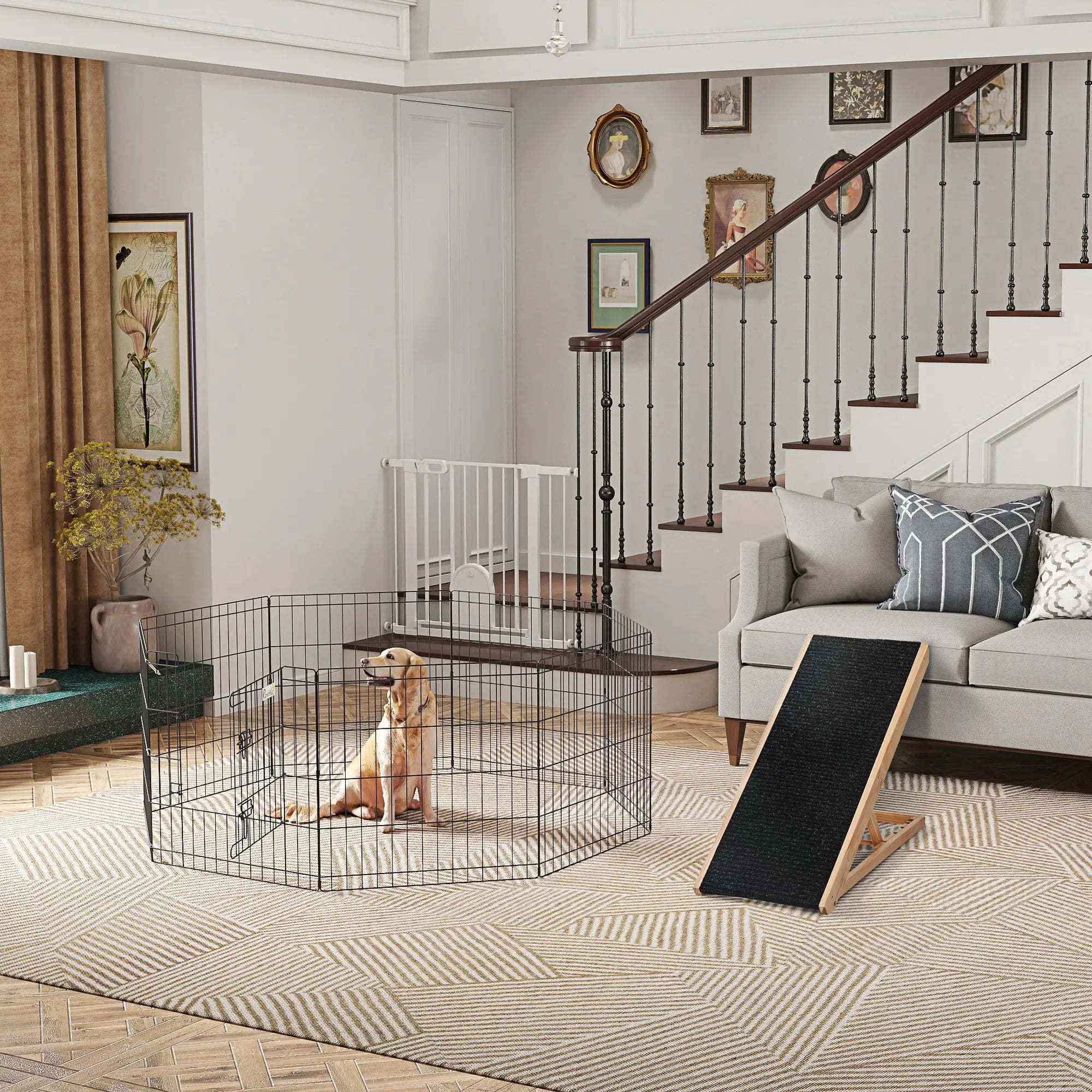 24inch Foldable Metal Pet Playpen, Dog Kennel Cage, 8 Panel Houses, Kennels & Pens at Gallery Canada