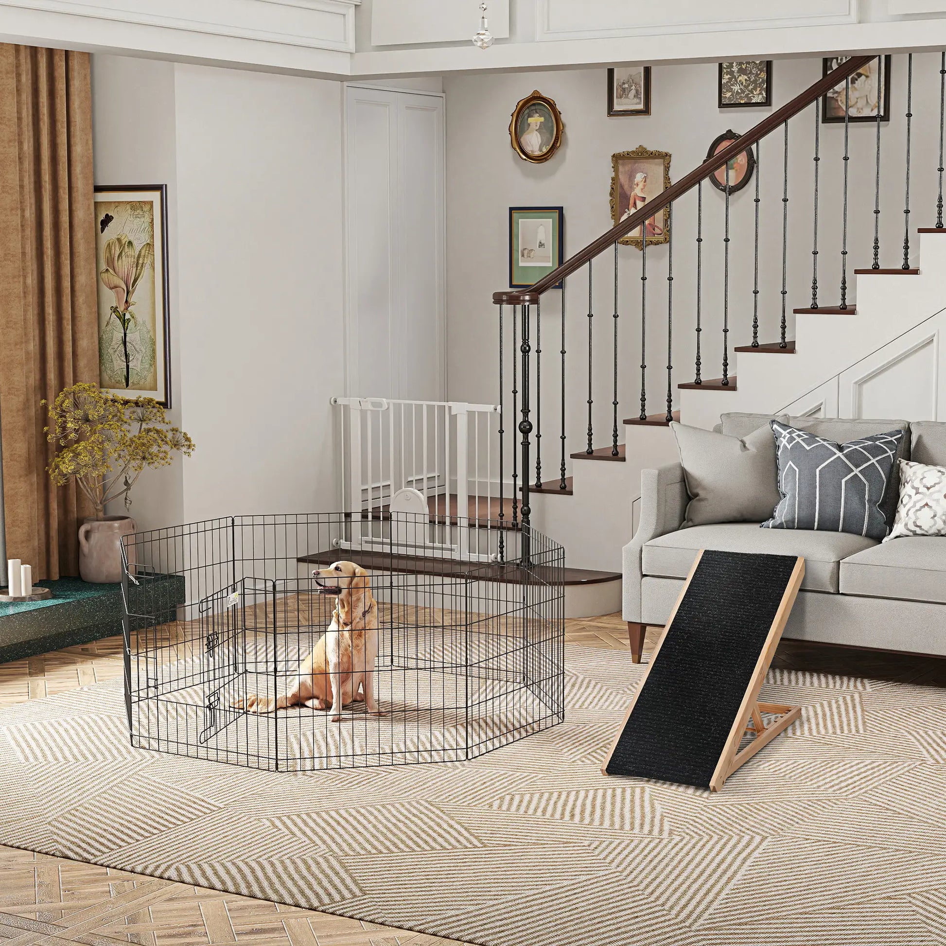 24inch Foldable Metal Pet Playpen, Dog Kennel Cage, 8 Panel Houses, Kennels & Pens at Gallery Canada