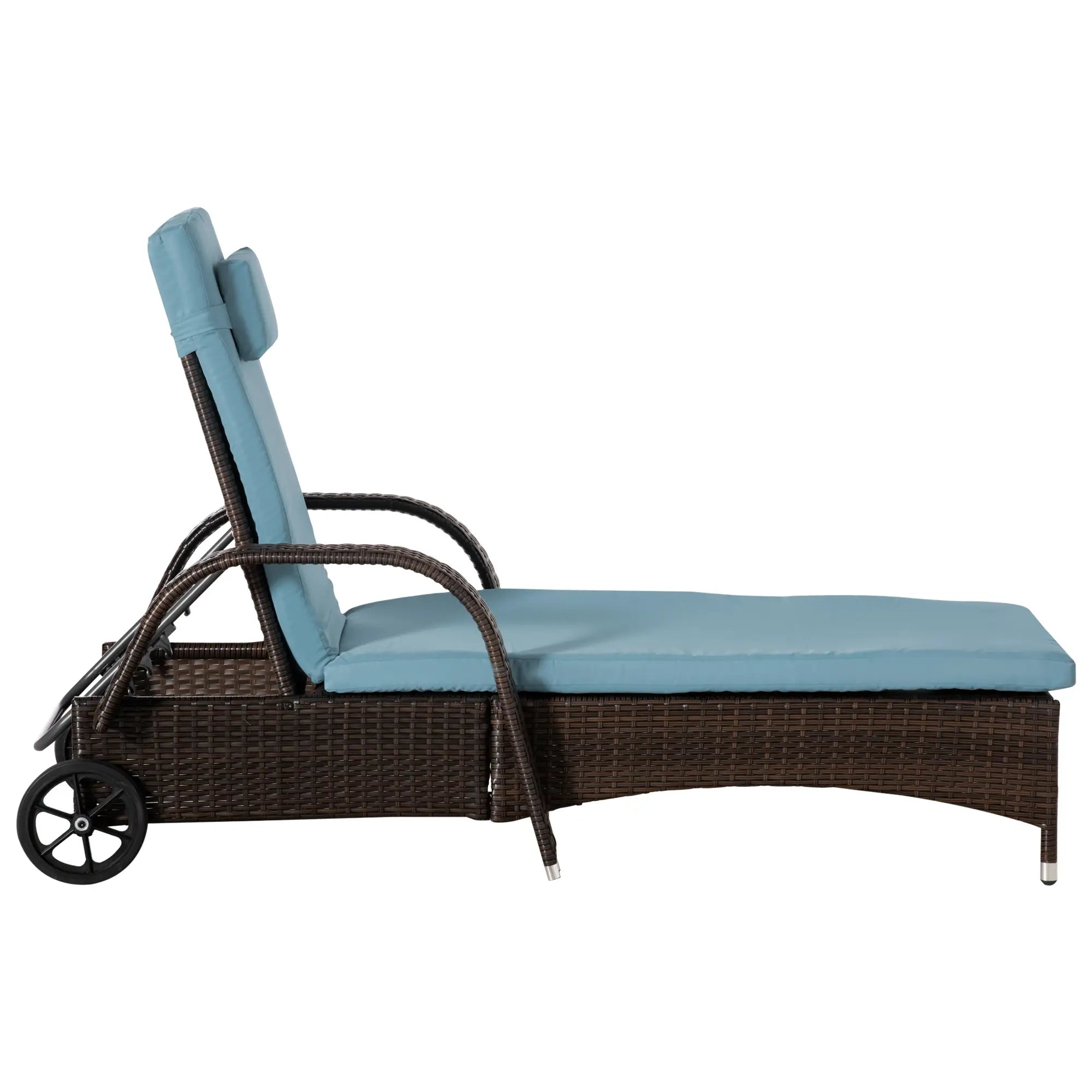 3-Piece Wicker Patio Lounger Set, PE Rattan, Brown/Grey Chaise Loungers at Gallery Canada