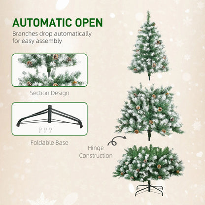 6ft Artificial Christmas Tree, Unlit Full, 800 Branches, 61 Pine Cones, Fir Artificial Christmas Trees at Gallery Canada