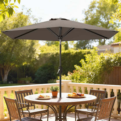 Patio Sun Umbrella, Outdoor Parasol, 6 Ribs, Dark Grey Sun Umbrellas at Gallery Canada