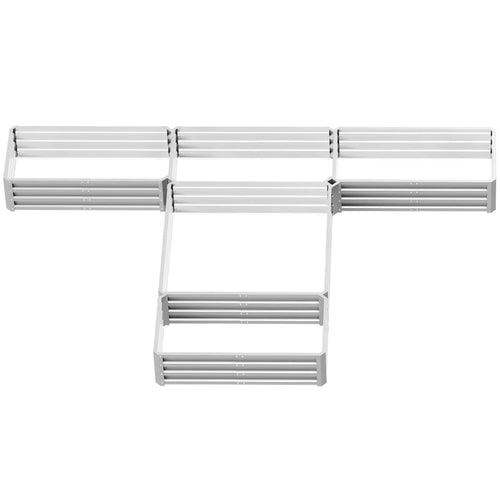 Steel Raised Garden Bed, 8x8x1ft, Set of 5 Large Planters, Silver