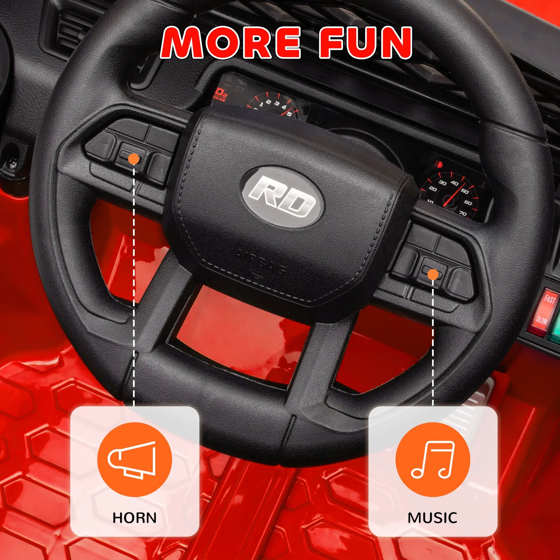 12V Ride On Truck, Electric Car For Kids, Remote Control, Red Electric Toy Cars at Gallery Canada