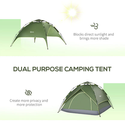 3 Person Camping Tent, 1000mm Waterproof, Dark Green Camping Tents at Gallery Canada