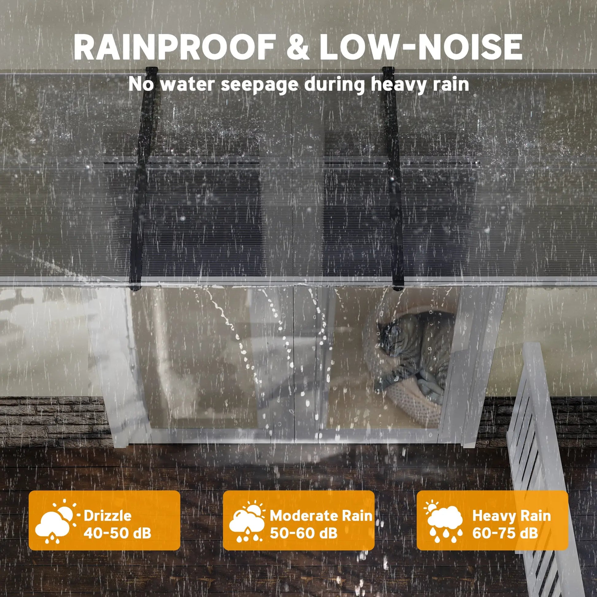 Awning Door Canopy, 119.3" x 37.8", Polycarbonate Patio Cover, Clear Door Awnings at Gallery Canada