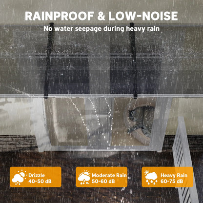 Awning Door Canopy, 119.3" x 37.8", Polycarbonate Patio Cover, Clear Door Awnings at Gallery Canada