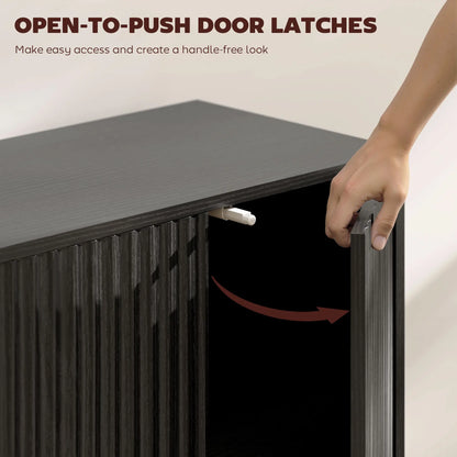 Buffet Cabinet with Storage, Modern Fluted Sideboard, Black Bar Cabinets at Gallery Canada