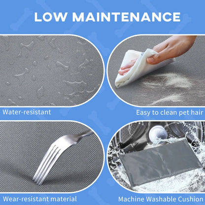 Raised Dog Bed, Washable Cushion, Elevated Pet Bed, Pine Wood Frame, 35.5" x 20" x 11" Elevated Dog Beds at Gallery Canada