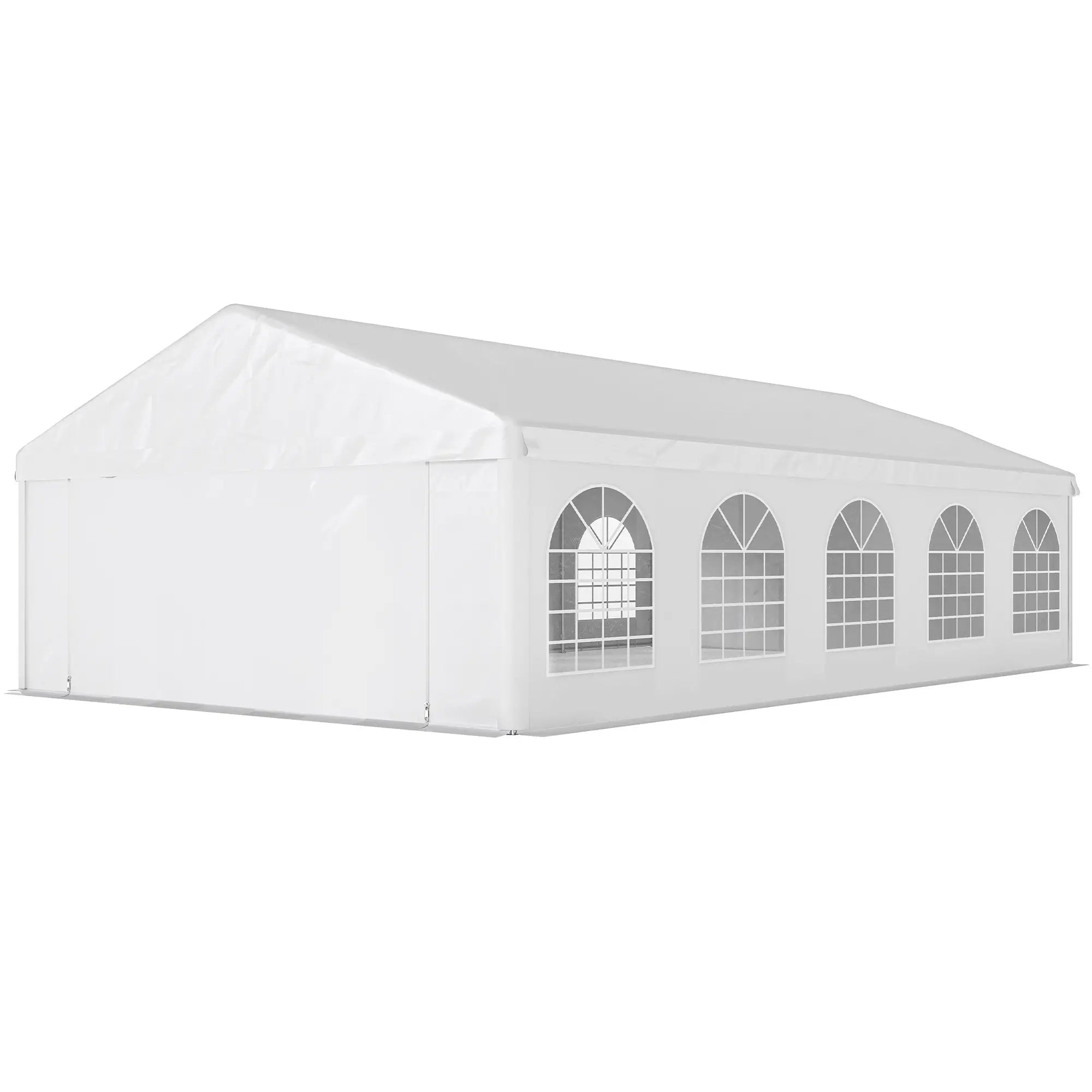 20'x33' Heavy Duty Party Tent, Portable Garage Canopy, White Canopy Tents White at Gallery Canada