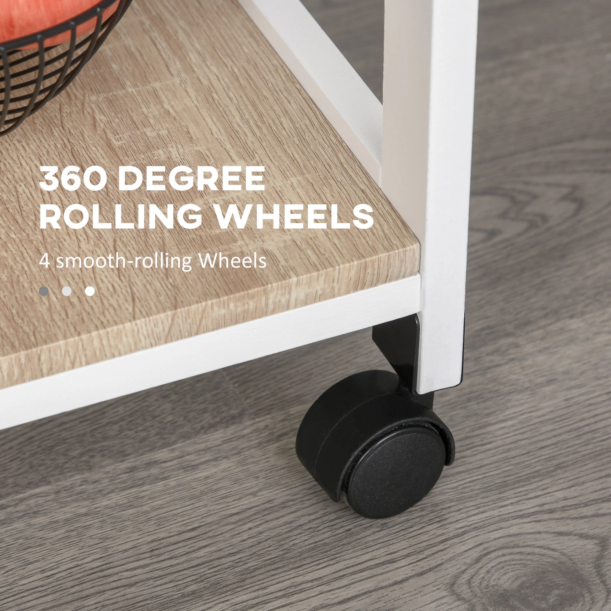 Rolling Kitchen Island Cart, Mobile Storage with Drawer, White Kitchen Islands & Kitchen Carts at Gallery Canada