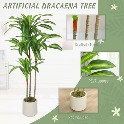 4FT Dracaena Artificial Plant, Bendable Trunks, Green Artificial Trees at Gallery Canada
