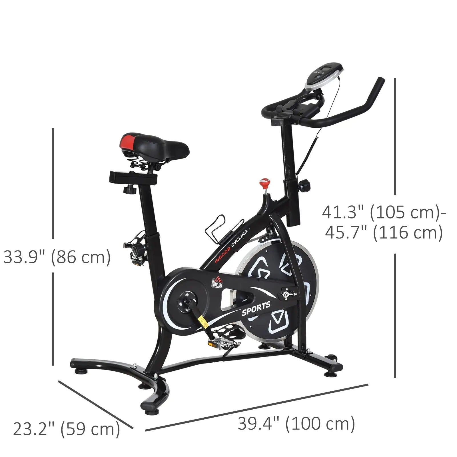 Exercise Bike with LCD Display, Indoor Cycling, 6kg Flywheel, Black Exercise & Stationary Bikes at Gallery Canada