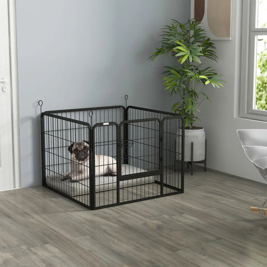 Metal Pet Playpen with Gate, Indoor Outdoor, Small Animal Houses, Kennels & Pens Grey at Gallery Canada