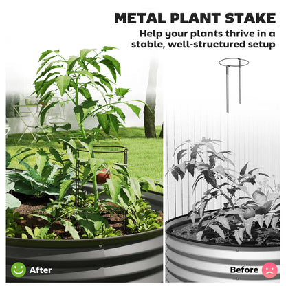 6' x 3' x 1' Lit de jardin surélevé galvanisé, Tuteur de plante métallique, Noir