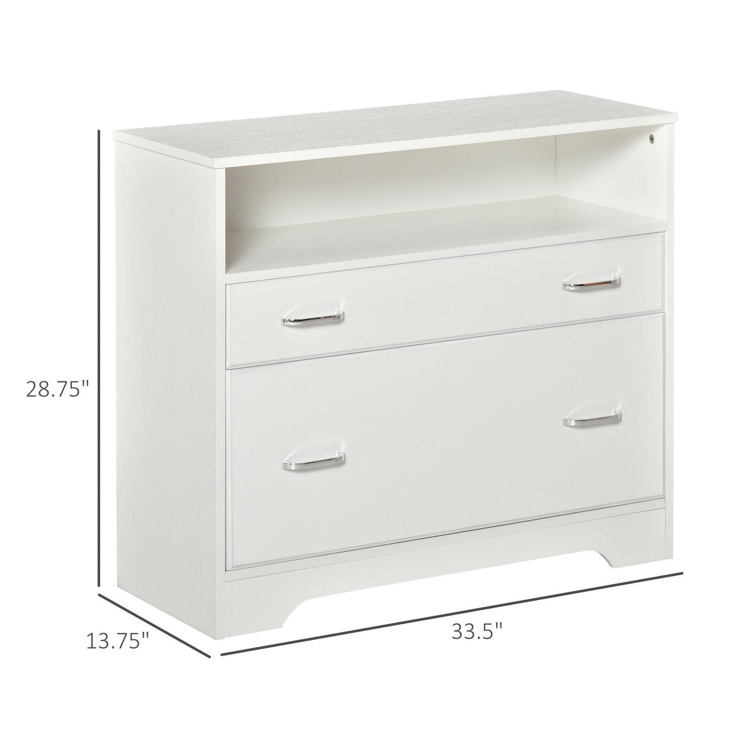 Lateral Filing Cabinet with 2 Drawers, File Cabinet for Hanging Letter Sized Files, Office Printer Stand, White - Gallery Canada