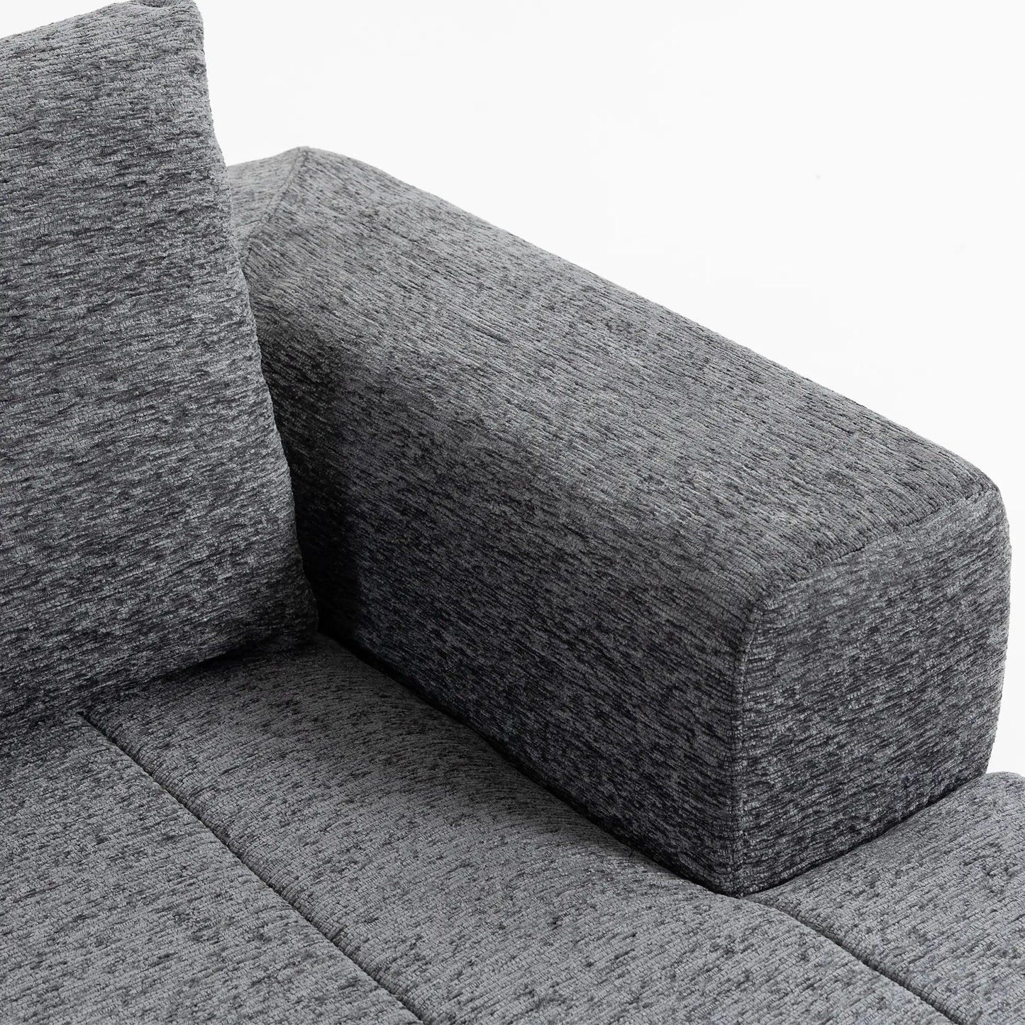 101 Modular Sectional Sofa With Chaise, Cloud Couch, Grey